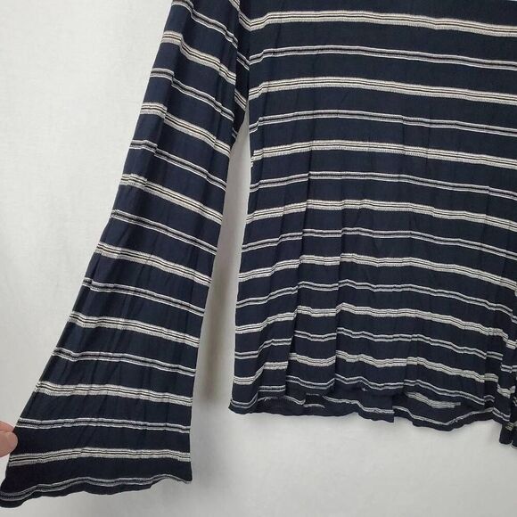 Lucky Brand XL Navy Stripe Blouse - Picture 5 of 7